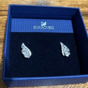 Swarovski swan wings earrings
